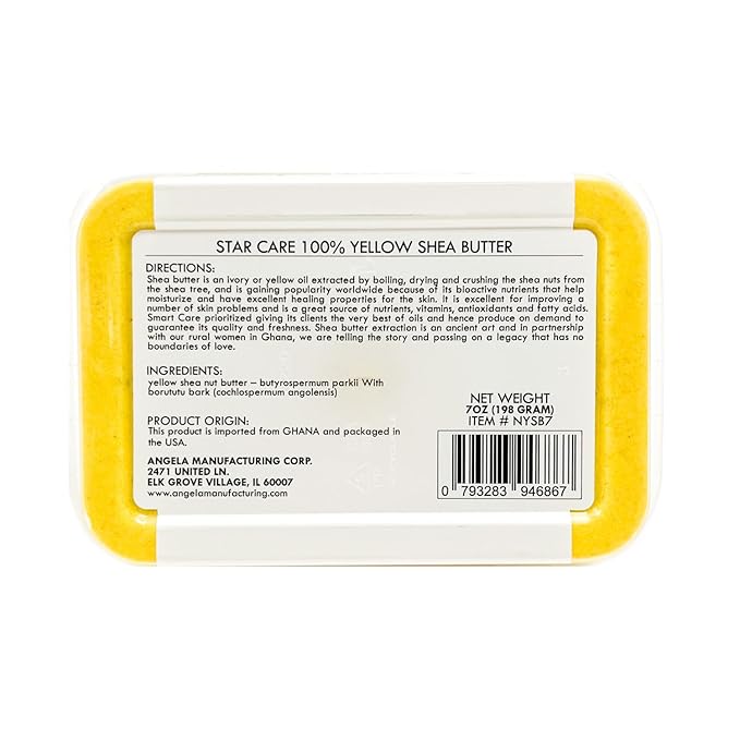100% Pure Yellow Shea Nut Butter 14oz Unrefined & Raw Natural Moisturizer for Skin Hair & Lips, African Shea Butter Rich in Vitamins & Antioxidants No Added Color or Fragrance
