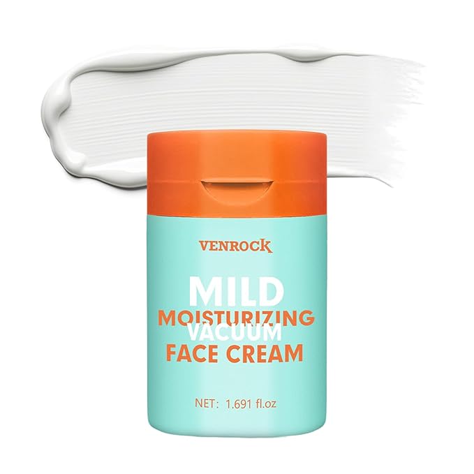 Venrock Mild Face Cream, Daily Facial Moisturizer for Sensitive Skin, Hydrating & Nourishing Skincare with Macadamia Oil+Probiotics+Hyaluronic Acid, Repair Barrier, 72 H Moisture Lock, 1.69 fl oz