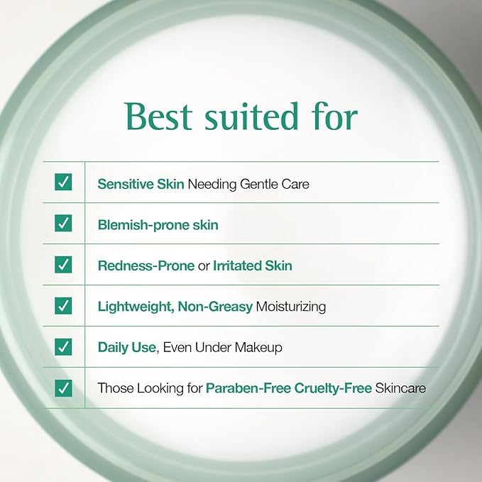 Tea Tree Soothing In Calming Cream for Sensitive Skin with Tea Tree Oil & Cica, Helps reduce redness and breakouts, Soothing skin and providing hydration, Korean Skin Care (2.70 fl.oz)