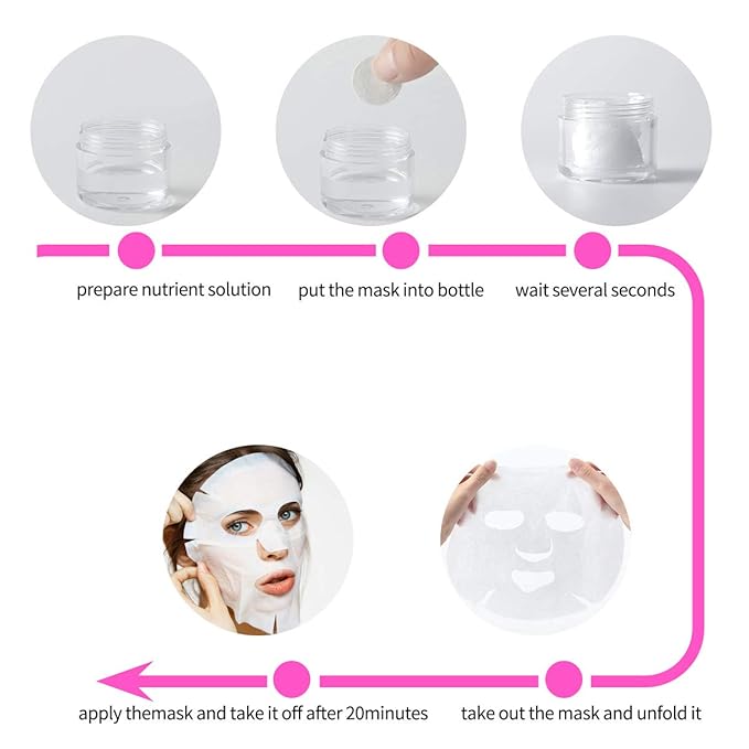 Natural 24Pcs DIY Compressed Facial Mask Cotton Face Mask Sheet Grain Skin Care Dry Sheet Mask Paper Face Cotton Mask Sheet with Free