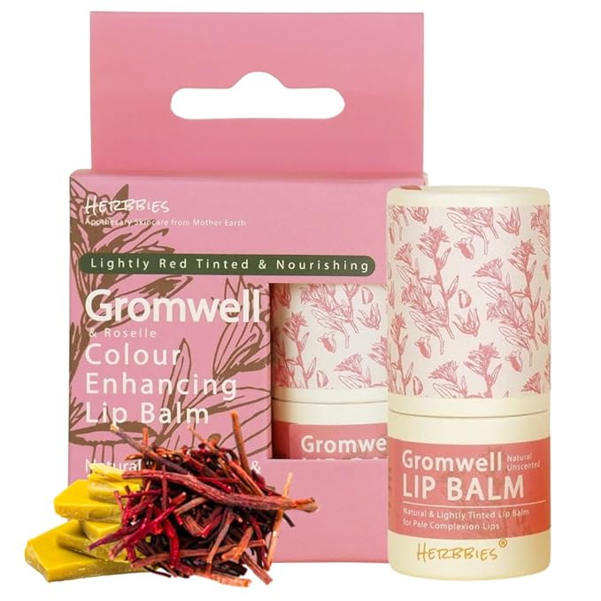 Gromwell Lip Balm – Natural Lip Tint for Dry, Pale, Fragile Lips – Nourishing, Fragrance-Free Lip Care with Gromwell Root & Plant Oils – For Adults & Kids with Sensitive Lips (0.17 oz)