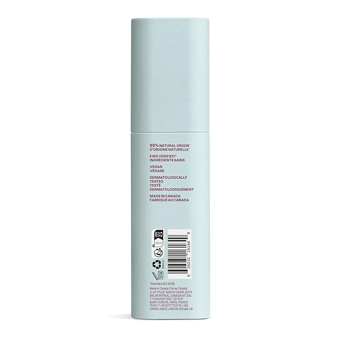 ATTITUDE Cleansing Oil, Makeup Removing Face Cleanser with Squalane & Castor Oil for Soft, Hydrated Skin, EWG Verified, Vegan, Unscented, 3.4 Fl Oz