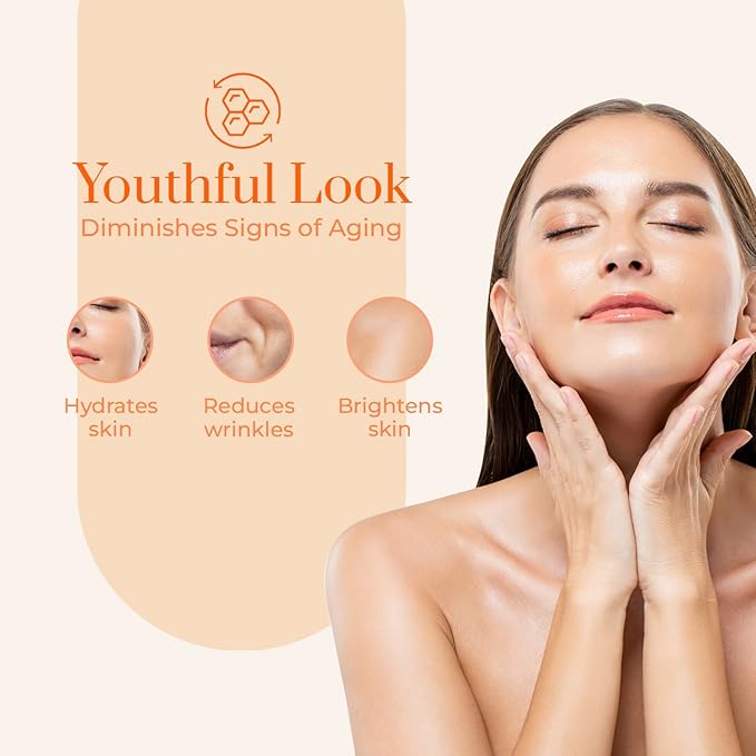 Clear Beauty Vitamin C & Collagen Face Mask - Dermatologist Tested, Diminishes Fine Lines & Wrinkles, Anti-Aging, Natural Ingredients Cruelty-Free Korean Skin Care, All Skin Types - 4 Pack