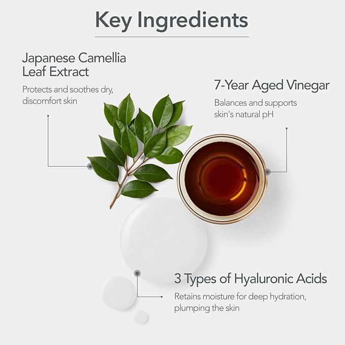 107 Hyaluronic Acid Toner, Lightweight Face Moisturizer, Hydrates, Soothes, and Balances Skin, Refreshing Micro Toner for Dry Skin (5.2 fl oz)