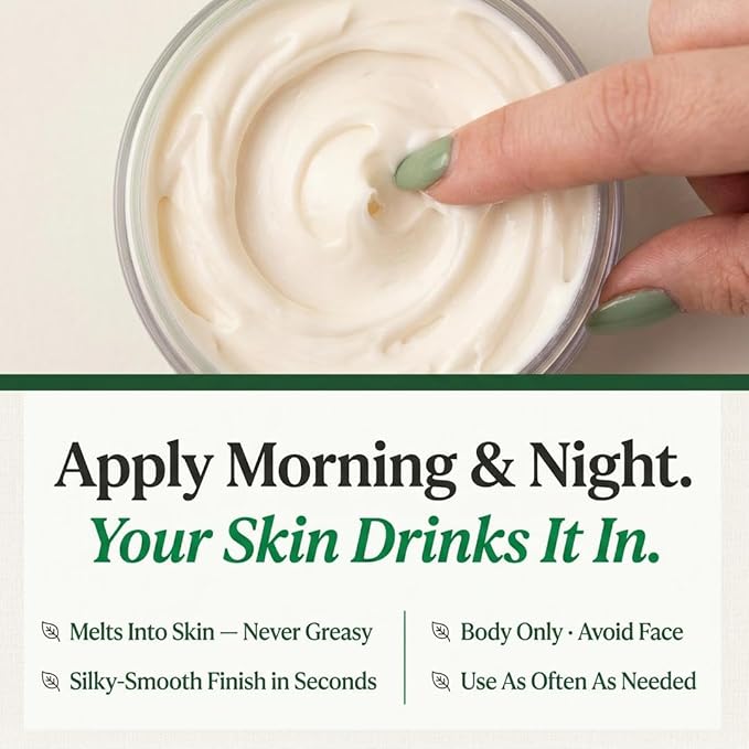 LUMA & LEAF Whipped Body Butter 5 oz, Natural Shea Butter Body Cream with Grapeseed Oil, Vitamin E & Prickly Pear, Deep Hydration for Dry Skin, Stretch Marks & Scars, Fragrance Free, Clean Skincare