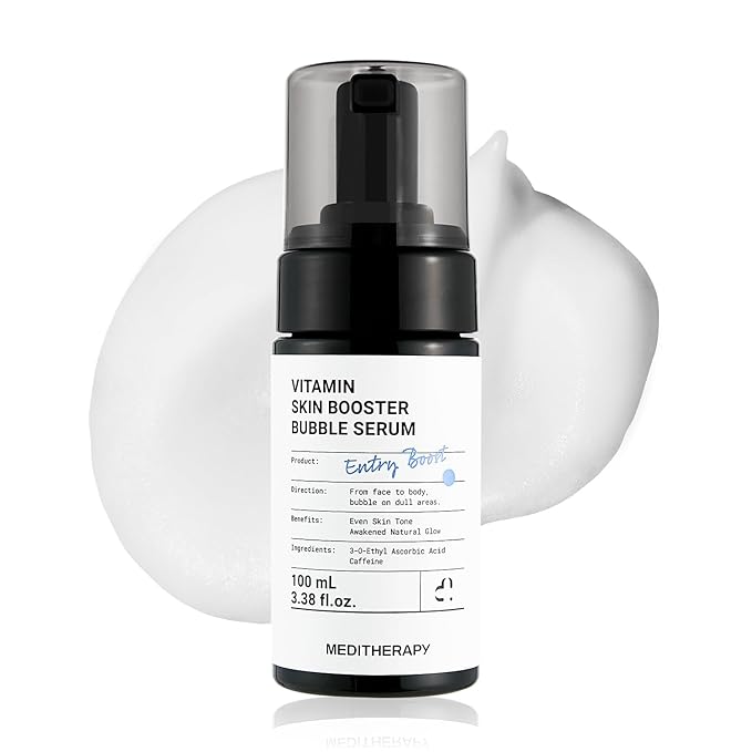 MEDITHERAPY Vitamin C Serum for Face – Micro-Bubble Formula for Instant Absorption, Visibly Radiant Glow – Advanced Vitamin C, Non-Irritating AM/PM Use for Sensitive Skin – 3.38 fl oz