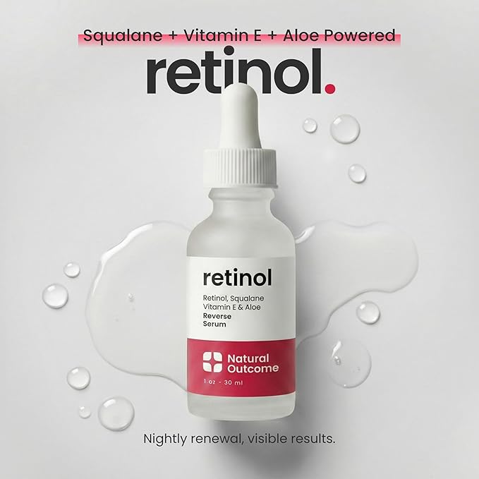 Retinol Serum for Face | Fine Line and Wrinkle Reducer Serum | Nightly Hydrating Facial Serum with Hyaluronic Acid, Vitamin E, Squalane and Aloe Vera | Collagen Enhancer | 1 o