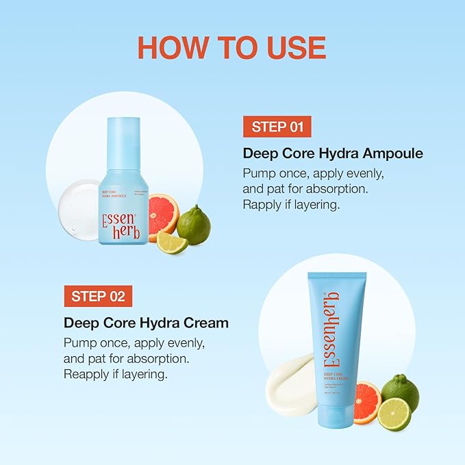Deep Core Hydra Ampoule with 10-Layer Hyaluronic Acid and Panthenol for Deep Moisture and Skin Plumping - Lightweight Hydrating Serum for Dry, Sensitive Skin, Korean Skincare (1.69 fl oz)