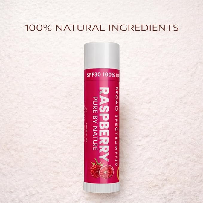 Naturistick UV Pro® Mineral SPF 30 Lip Balm – Raspberry (5-Pack), Broad Spectrum Sun Protection