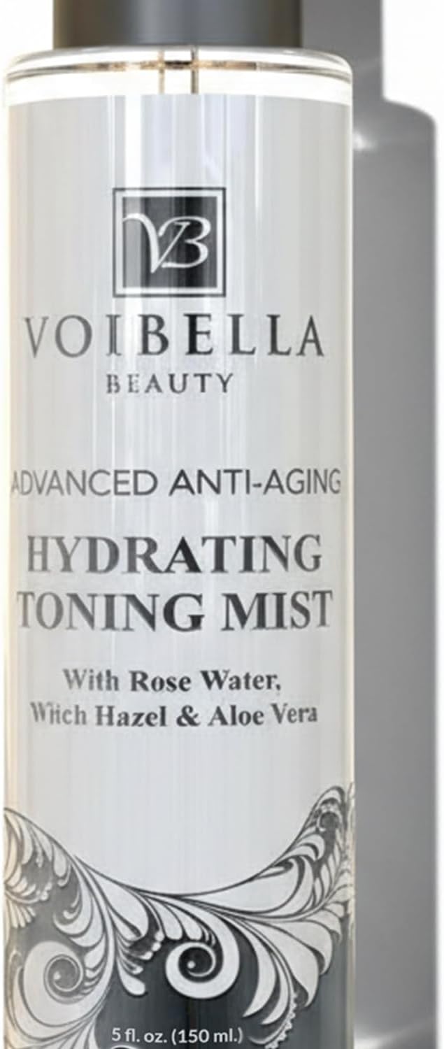 Organic Hydrating Toner for Face Anti-Aging - Rose Water, Witch Hazel & Aloe Vera Toning Facial Mist for Women. Natural Skin Moisturizing Rosewater Spray. Oil Free, Pure, Fresh & Pore Tight