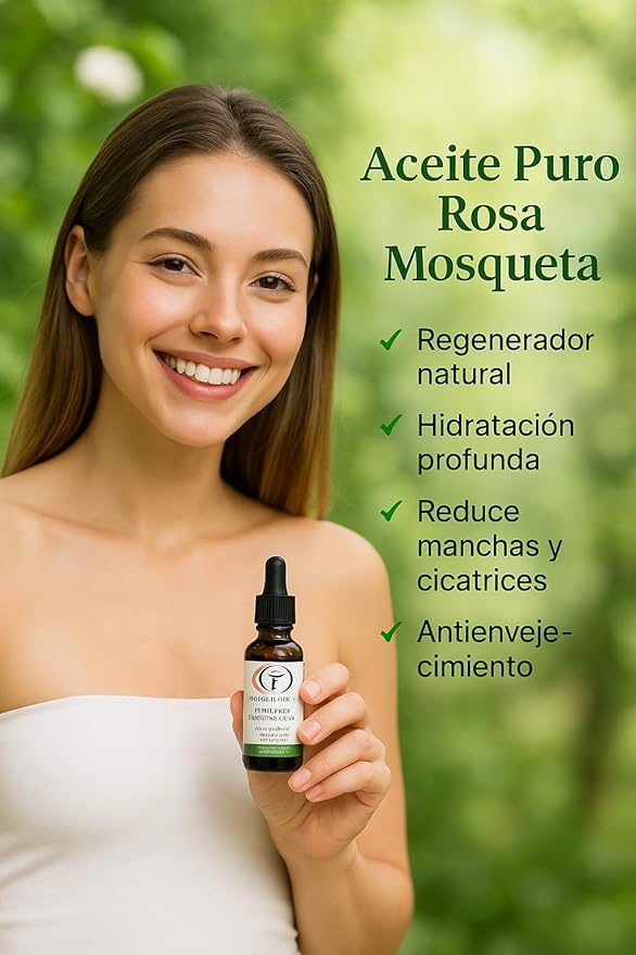100% Certified Organic Growing Rosehip Oil/Aceite Puro De Rosa Mosqueta 30 Ml. / 1 Fl.oz.heals Dry Skin, Fine Lines, Acne Scars, Eczema, Psoriasis, Dermatitis, Sun Damage & More