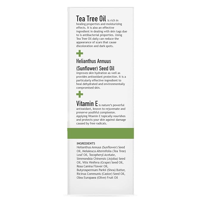 Clara's New York Tea Tree & Vitamin E Facial Oil Serum – Lightweight, Hydrating, Calming Skin for All Types – 30ml / 1 Fl Oz