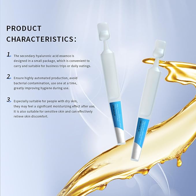 3% Hyaluronic Acid Serum for Face with 4D Pure Hyaluronic Acid Serum, Anti-Aging Stem Cell Serums Skin Hydration for Dry & Sensitive Skin Barrier Repair Single-Use Vials 30Pcs