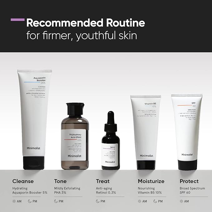 Minimalist 0.3% Retinol Serum with Bakuchiol Oil For Anti Aging | Night Face Serum With Squalane Base & Coenzyme Q10 To Reduce Fine Lines & Wrinkles | For Women & Men | 1 Fl Oz / 30 ml