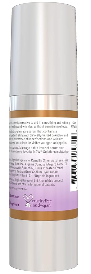 NOW Solutions, Bakuchiol Skin Renewal Serum, Smooth Skin, 1 Fl. Oz. (Pack of 2)