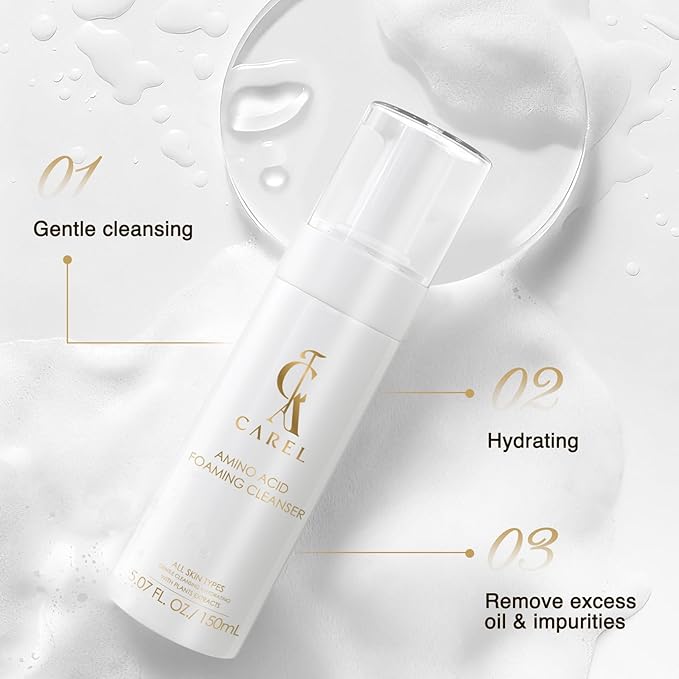 Face Cleanser Amino Acid Foaming Cleanser - Gentle Facial Cleansing Foam for All Skin Types