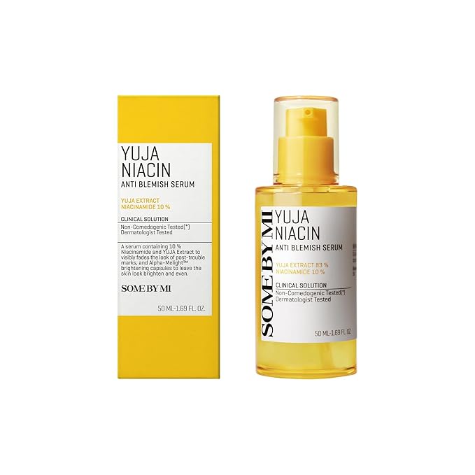 SOME BY MI Yuja Niacin Anti Blemish Serum – 1.69oz, 50ml – Korean 10% Niacinamide & Vitamin C Serum to Brighten Dull-Looking Skin – Dark Spot Remover for Pigmentation & Melasma – Korean Skin Care