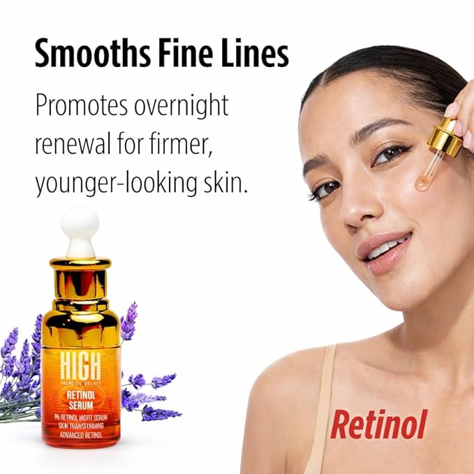 Retinol 1% Anti-Aging Face Serum for Wrinkles, Fine Lines & Dark Spots, Improves Skin Texture, Night Treatment | High Cosmetic Agency,Skincare Formula