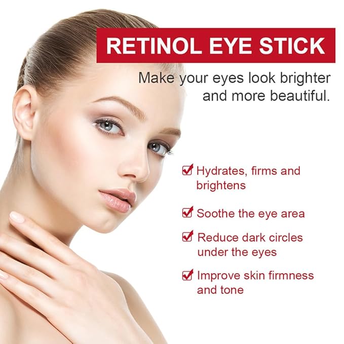 Retinol Eye Stick, Retinol Eye Cream With Collagen,Hyaluronic Acid For Dark Circle, Wrinkles, Under EyeCream Anti Aging, Reduces Puffiness Fine Lines, Visible Results in 3-4 Weeks