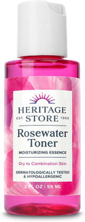 HERITAGE STORE Rosewater Facial Toner with Hyaluronic Acid, Dry to Combination Skin, Hydrating Toner Refines Pores, Minimizes Look of Fine Lines and Wrinkles, Hypoallergenic, Vegan, Cruelty Free, 2oz