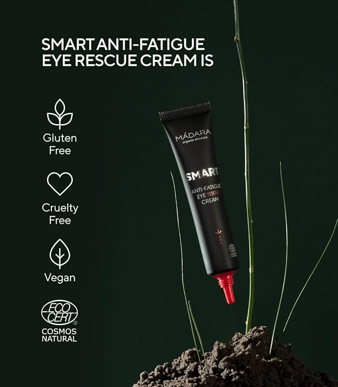 Madara Organic Skincare | SMART Anti-Fatigue Eye Rescue Cream - 15 ml, With a Smart Antioxidant Complex, Natural Aescin And Caffeine, 100% Natural Origin, Vegan, Ecocert Certified