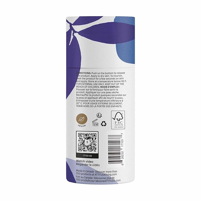 ATTITUDE Body Butter, Natural Origin, Deeply Nourishes & Retains Moisture, Shea & Cocoa Butters, EWG Verified, All skin types, Vegan, Sea Salt, 2.87 Fl Oz