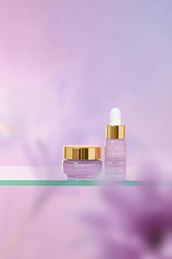KORA Organics Plant Stem Cell Retinol Alternative Serum, Firming Face Serum, Repair Signs of Aging, Promotes Radiant Skin, Certified Organic, Cruelty Free, Travel Size Anti-Aging Serum, 0.34 fl oz