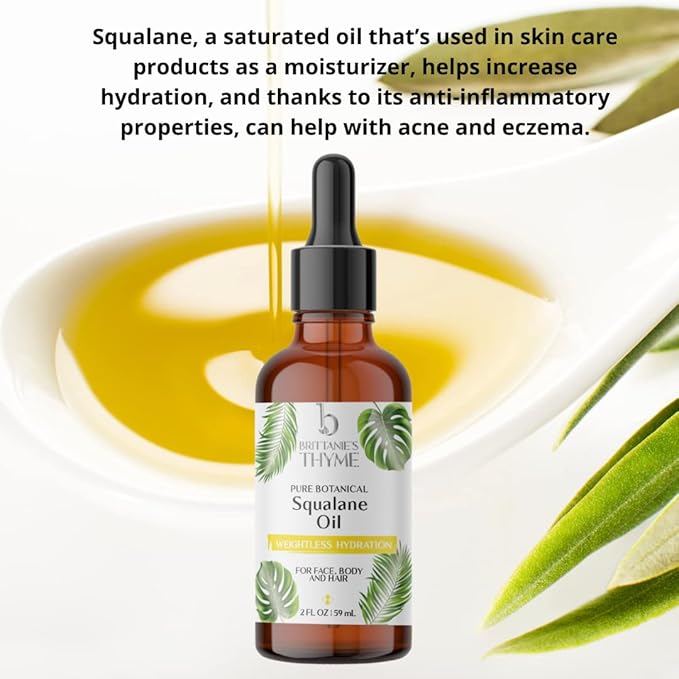 Brittanie’s Beauty 100% Pure Squalane Oil for Hair, Skin & Nails – Lightweight Hydration for Radiant Glow, Smooth Skin & Silky Hair | Clean, Vegan, Non-Greasy Formula, 2oz