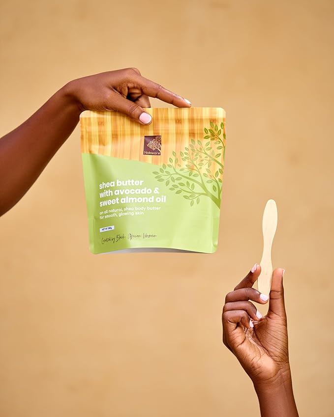 Raw Shea Butter with Avocado & Sweet Almond Oil - floral scent 100% Natural Ghana Shea Butter whipped for Dry Skin, Hair & Body. Pure, Vegan, Handmade, Eco-friendly Skincare 350g