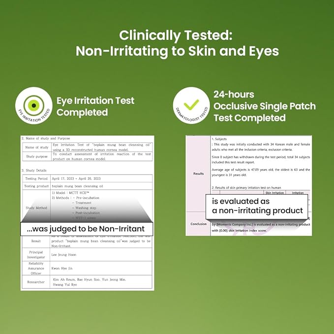 beplain Mung Bean Cleansing Oil(6.76fl.oz/200ml)| Fragrance-Free | Non-Comedogenic Tested| Makeup Blackhead Remover & Deep Pore Cleanser | Double Cleansing Korean Skincare (cleansing)