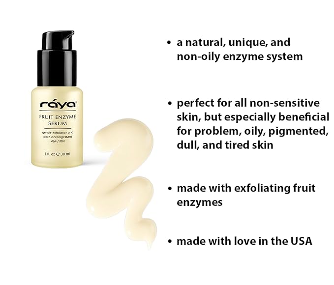 RAYA Fruit Enzyme Serum (505) | Non-Oily, Exfoliating Facial Treatment for Oily, Problem, and Dull Skin | Reduces Black-Heads and Clears Pores