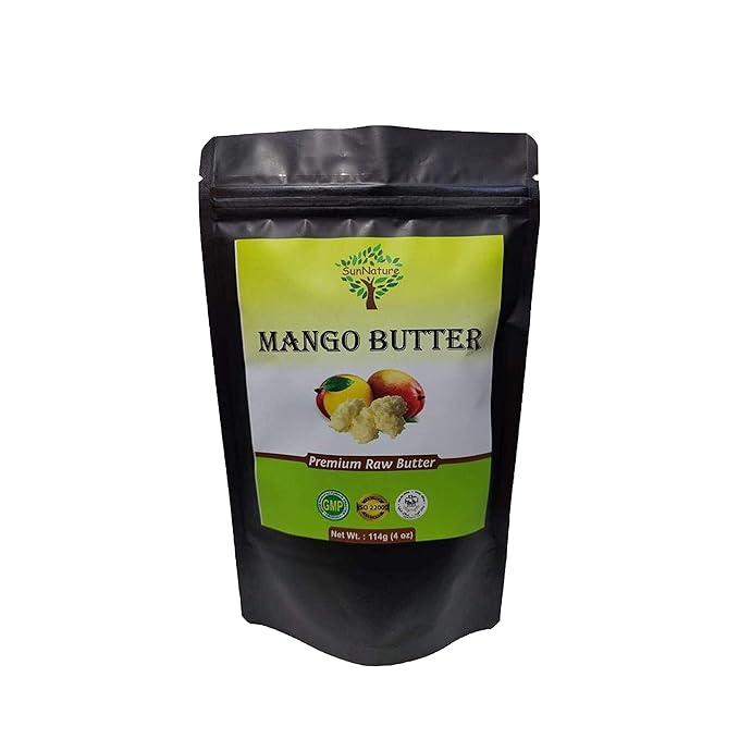 100% Pure Mango Butter - Can Substitute Shea Butter in Soap and Lotion Recipes - Moisturising, Scent-free, Hexane-free (4 Oz)