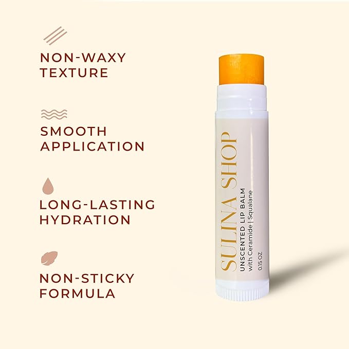 Unscented Lip Balm Hydrating for Dry, Cracked Lips, Beeswax Lip Moisturizer Stick, Soothe Dryness, Restores Smoothness & Repairing, Instant Moisture, Fragrance-Free Lip Therapy - 0.15 Fl oz (3-Pack)