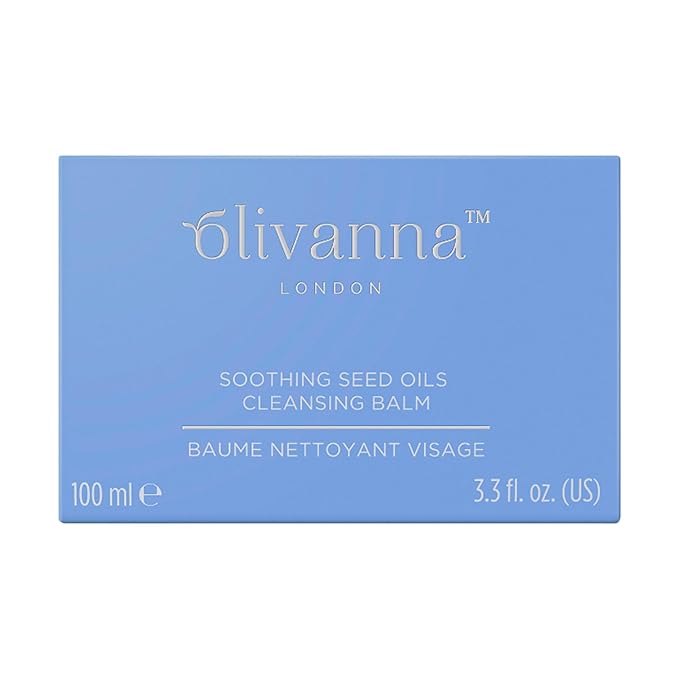 Olivanna Soothing Seed Oils Cleansing Balm - Nourishing Facial Cleanser with Rosehip Oil, Squalane, Omega 3, and Essential Oils - 3.3 oz