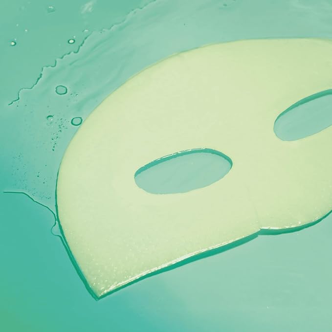 Green Dew Hydrogel Mask | Vegan Face Mask with Neem Leaf and CICA for All Skin Types, Improves Elasticity, Radiance, Hydrating, Korean Skincare, (1 sheet, 1.06 oz)