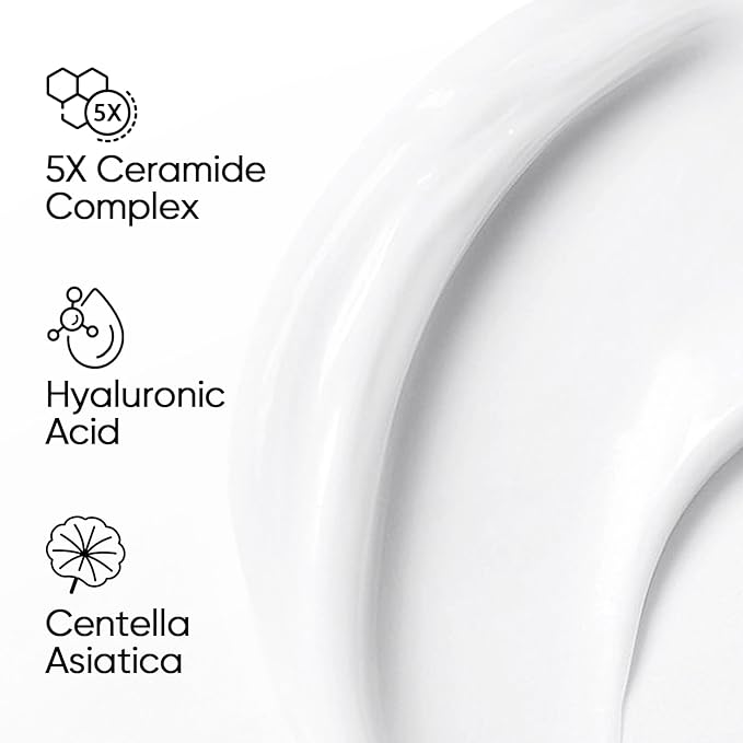 SKINTIFIC Face Moisturizer with 5X Ceramides, Hydrating Moisture Barrier Repair Cream for Sensitive/Oil Skin Types, Hyaluronic Acid & Centella, Daily Facial Moisturizer, Non-Comedogenic 30g/1 fl.oz