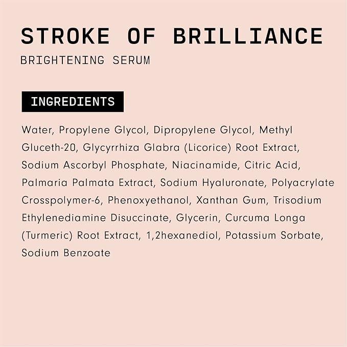 Versed Stroke of Brilliance Brightening Serum - Discoloration Correcting Serum with Vitamin C + Licorice Root to Even Skin Tone - Firming, Hydrating, and Strengthening Skin Care - Vegan (1 fl oz)