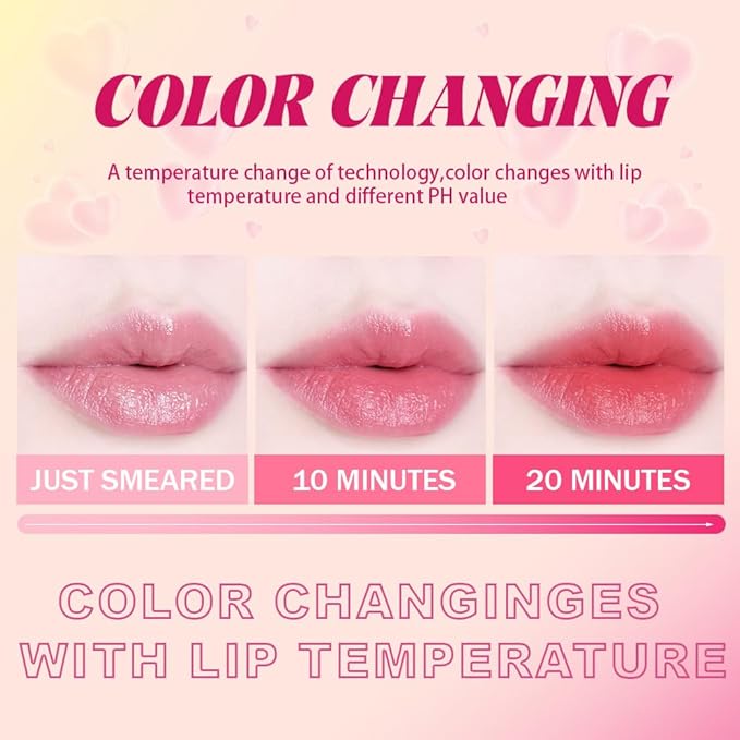 BINGBRUSH 3PCS Color Changing Lipstick Set, PH Lip Balm set Mood Lipstick, Natural Color-Changing Tint with Deep Moisture, Long Lasting Personalized Lip Gloss for Daily Wear or Gifts-SetA