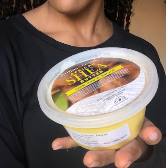 Raw African Shea Butter 32 oz. Container Yellow/GoldGrade A 100% Pure Natural Unrefined Fresh Moisturizing. Ideal for Dry and Cracked Skin. Can be use in Body, Hair and Face. (2 PACK)