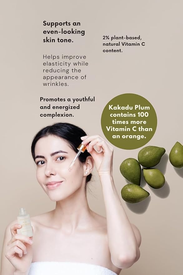 Bade Natural Vitamin C Face Serum – 2% Plant-Based Brightening & Tone-Correcting Serum for Dark Spots, Uneven Skin Tone – Antioxidant & Anti-Aging Skincare – 1 fl oz