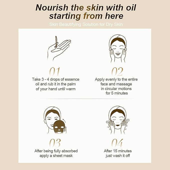 PORCOPE Facial Moisturizing Essence Oil - Facial repair, Anti-Aging and Moisturizing Facial Serum Contains Squalane Vitamin E and Plant Essential Oils Effectively Protect Your Skin 1 fl.oz/30ml