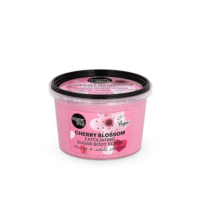 Organic Shop White Chocolate Hydration & Exfoliating Body Scrub, 100% Vegan & Organic, Daily Exfoliant, Detox & Moisturizer, Intensive Care & Skin Toning. 250ml.