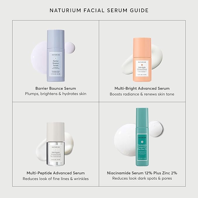 Naturium Multi-Peptide Advanced Serum, Firming & Smoothing Face Serum for Fine Lines & Wrinkles with Advanced Multi-Peptide Blend, 1 oz