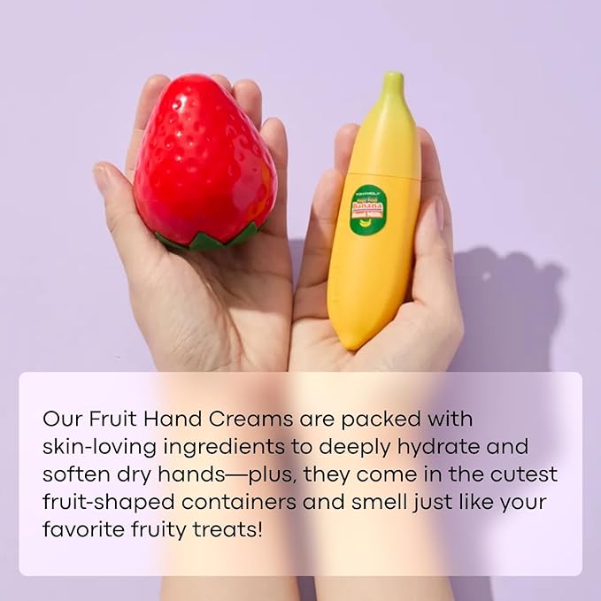 TONYMOLY Strawberry Hand Cream – Lightweight Hydrating Moisturizer with Strawberry Extract & Shea Butter for Dry Hands, 1.05 oz