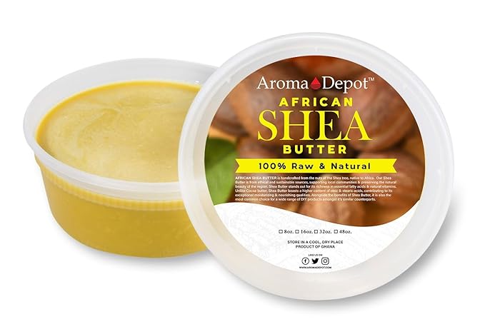 Raw African Shea Butter 8 oz Yellow/Gold Grade A 100% Pure Natural Unrefined Fresh Moisturizing, Ideal for Dry and Cracked Skin. It can be used in Body, Hair and Face.