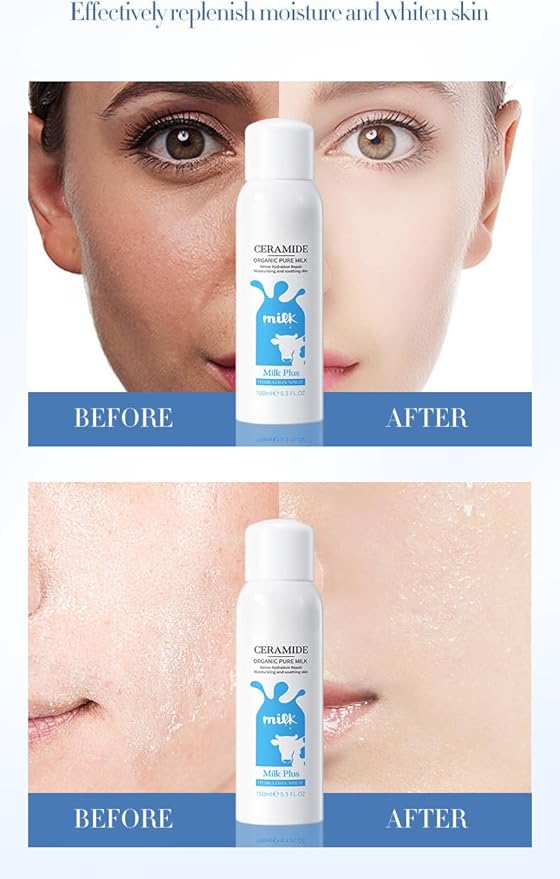 Ceramide Milk Hydrating Mist, Nourishing Hydrating Mist, Protecting & Anti-Aging, Hydrating Refreshing Soothing Facial Mist Spray, Hyaluronic Ceramide Mist Hydrating Toner with Hylauronic Acid