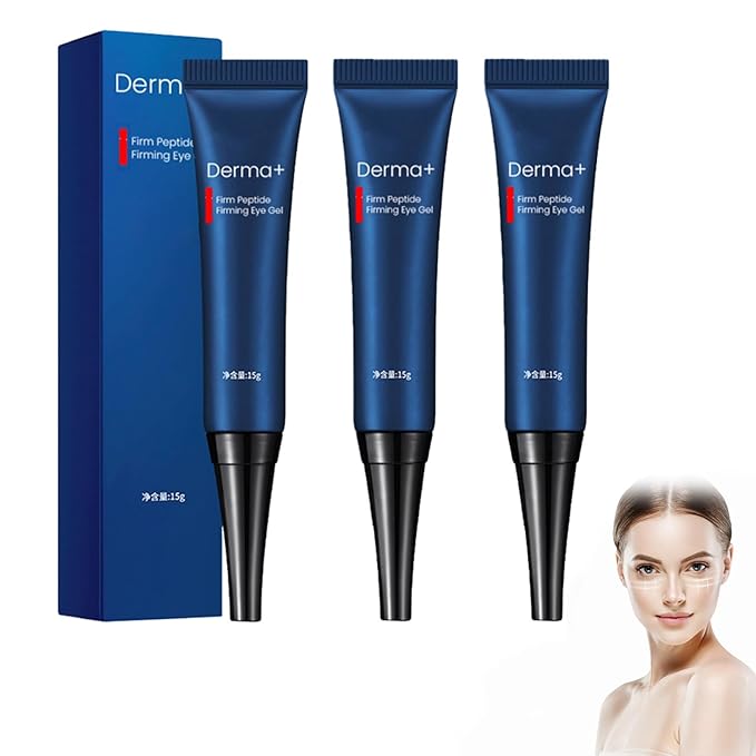 Dobshow DERMA+ Firm Peptide Firming Eye Gel,Open Eyes Awaken Peptide Lifting Eye Gel,Natural Lifts Firming Eye Serum for Remove Eye Bags, Dark Circles & Eye Wrinkles (3 Pack)