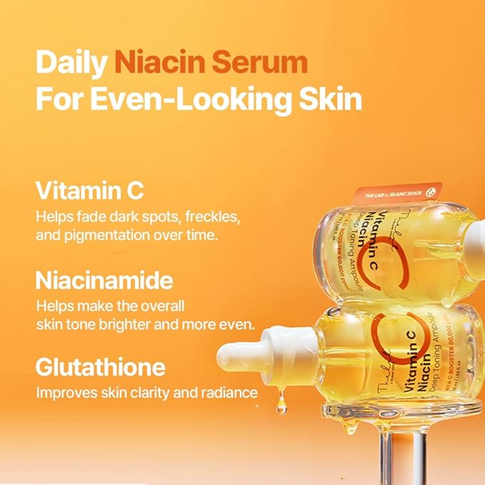 THE LAB by BLANC DOUX Vitamin C Skin Care Serum with Niacin - Lightweight Brightening & Toning Vitamin C Serum for Face - Korean Skin Care Serum - Vitamin Serum - Skin Serum