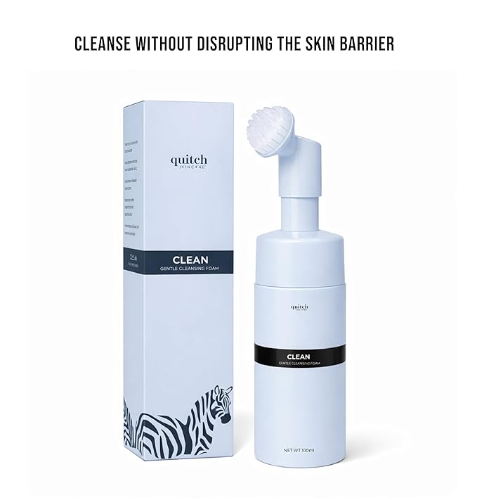 quitch Skin Science Foaming Face Wash Dermatologist-Developed Gentle Facial Cleanser for Sensitive Skin, pH-Balanced, Fragrance-Free, Korean Face Wash Skincare, Sulfate-Free