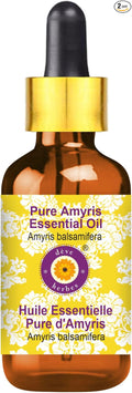 Deve Herbes Pure Amyris Essential Oil (Amyris balsamifera) with Glass Dropper Steam Distilled 5ml (0.16 oz)